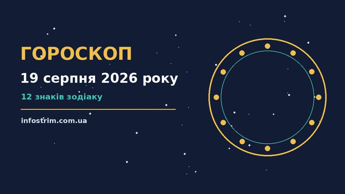 Гороскоп на 19 серпня 2026 року: ключові моменти дня для роботи, дому й кохання