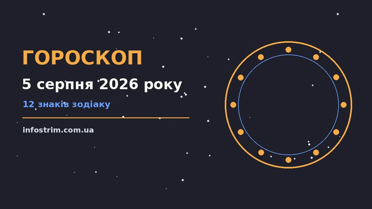 Гороскоп на 5 серпня 2026 року: ключові моменти дня для роботи, дому й кохання